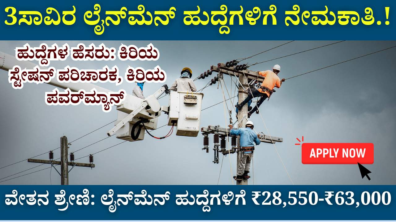 Recruitment for 3,000 linemen posts!
